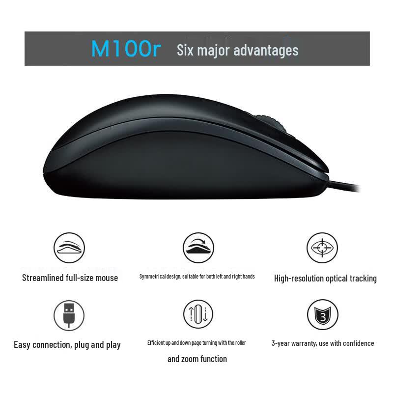 Logitech G M100r Wired Optical Mouse
