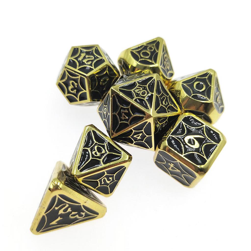 7Pcs Various Shapes Dices Different Number of Face Educational Toy Digital Number Alloy Dices Set For Party Family Game