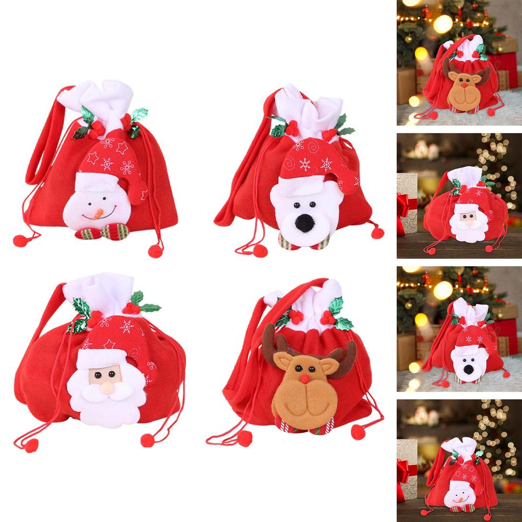 Christmas Drawstring Gift Bag Red Portable Birthday Present Bag Apples Goodie Bags Xmas Gift Present Bag Packaging Apples Bag