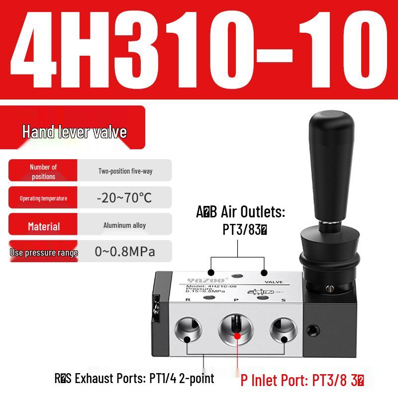 Pneumatisches Handhebelventil 4R210 4H210-08, Zylinder-Richtungssteuerventil 4H310 4R410, Manuelles pneumatisch gesteuertes Ventil.