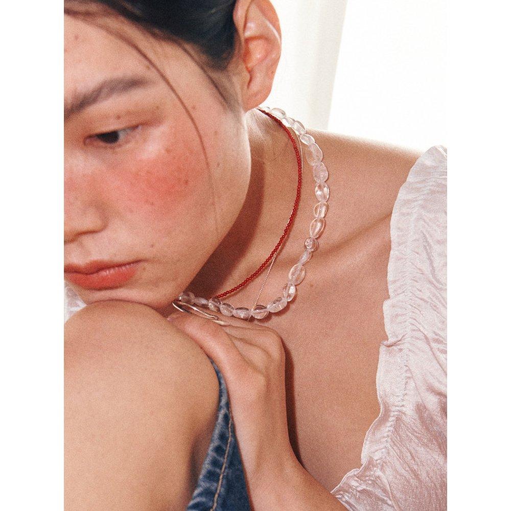 925Silver Pebble Quartz Gem Necklace