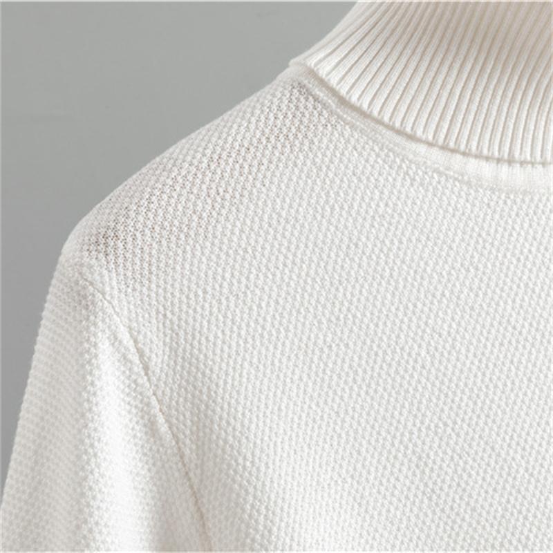 Women'S Spring And Autumn Casual Suit Fashionable High Neck Sweater Cardigan Vest Wide Leg Pants Knitted Three Piece Set