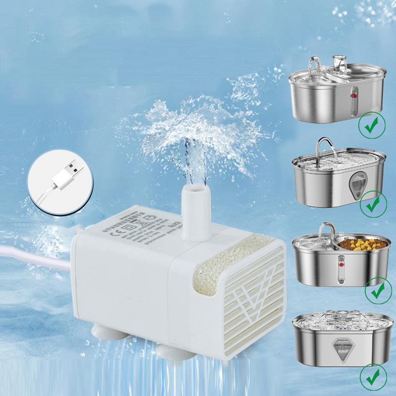 Cat Water Fountain Pump Cat Fountain Replacement Pump Ultra Quiet Low Power Consumption Submersible Motor For Drinking Dispenser