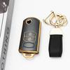 2/3 Button Gold Edge Tpu Flip Folding Keyless For Mazda 3 5 6 Series M6 Rx8 Mx5 Remote Car Key Case Fob Shell Holder Accessories
