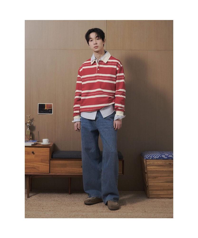8seconds Striped Collar Shirt Red