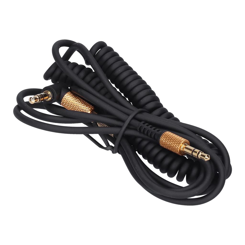 Headphone Male to Male AUX Coiled Cord Headset 3.5mm Audio Spring Cable Replacement