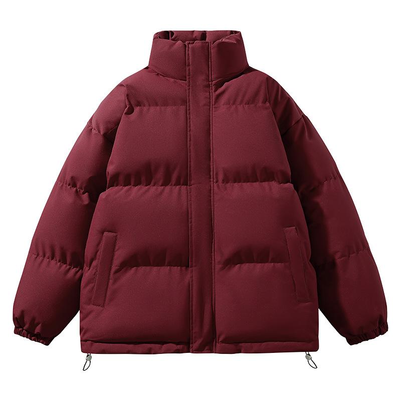 Solid Color Cotton Jacket for Men and Women Same Style Winter Bread Suit Large Size Thickened Warm and Loose Hong Kong Style Casual Jacket