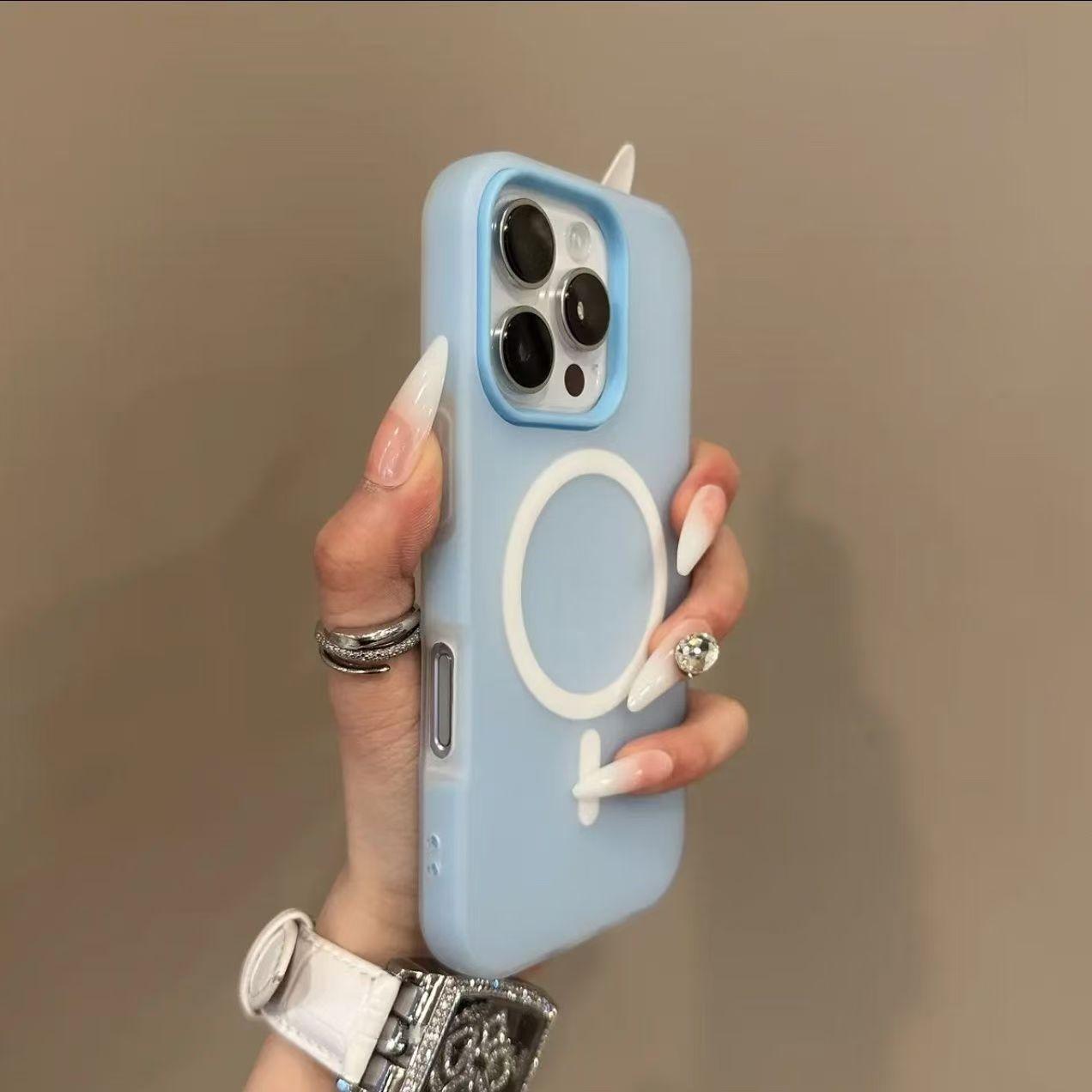 

Роскошный матовый чехол для телефона Candy Magsafe с беспроводной зарядкой для Samsung Galaxy S25 Plus S24 FE S23 S22 Ultra 5G Магнитная бамперная накладка Galaxy S24 Ultra небесно-голубой