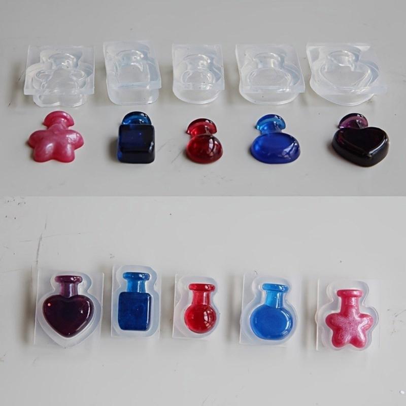 Reusable Silicone Craft Mold For Mini 3D Bottle Resin Jewelry Making Cake Decorations Easy Demolding Sturdy