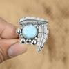 Natural Larimar Gemstone Multi Stone Adjustable Ring 925 Silver For Girls