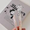 1/4 Stück Niedliche Katze mit wedelndem Schwanz Gelstift Cartoon Automatischer Stift Schwarz Kawaii Neutraler Stift Studien-Schreibwaren Schulbedarf Geschenke