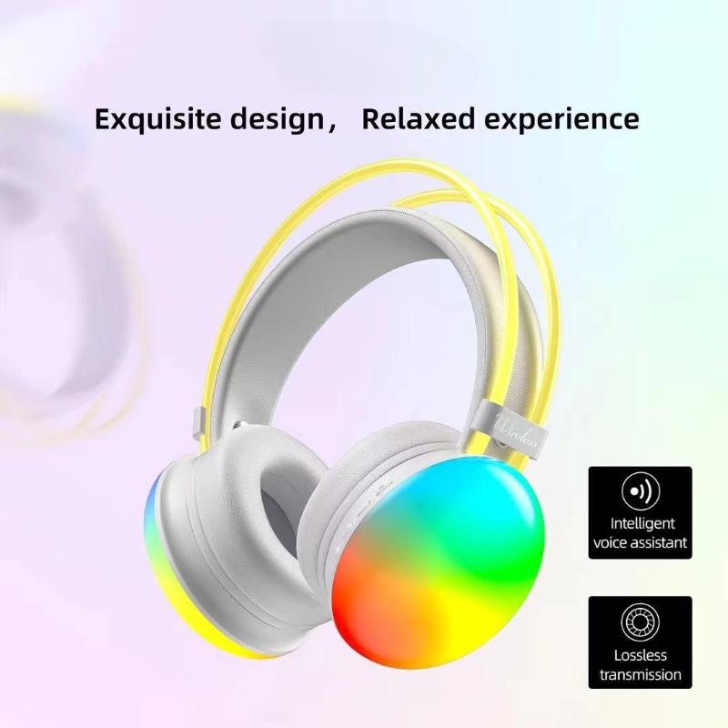 Head-mounted Colorful Bluetooth Headset Long Battery Life Heavy Bass Colorful Sports Game