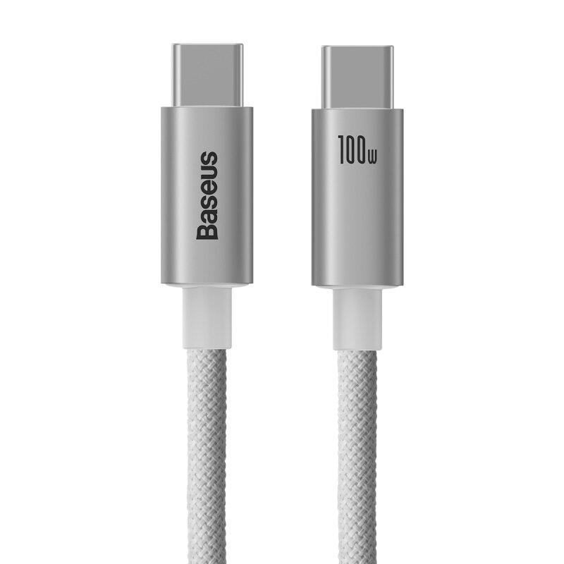 

Кабель Baseus USB C на Type C 100 Вт для 15 Plus Pro Max, кабель для быстрой зарядки PD, кабель для передачи данных для Macbook Samsung 1m белый