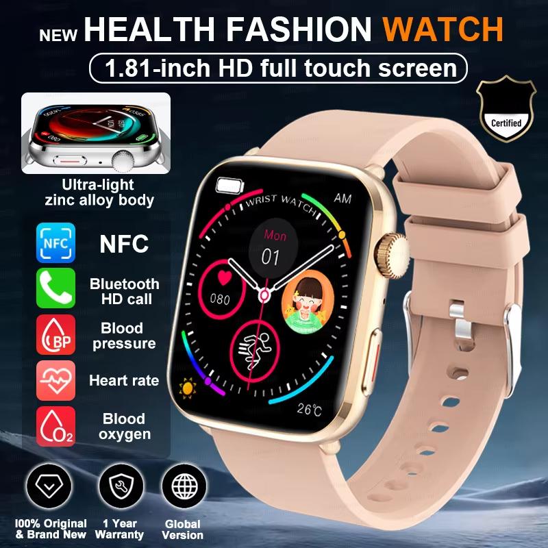 2025 Nové chytré hodinky pro zdraví krevního tlaku s NFC Muži 24hodinový srdeční tep Bluetooth hovory AI Diagnostika Chytré hodinky pro IOS Android