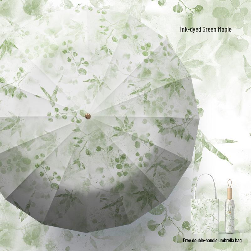 32-Bone Folding Dual-Use Women's Umbrella - Sun & Rain Protection, Anti-UV, Enlarged, Reinforced, Thickened Sunshade