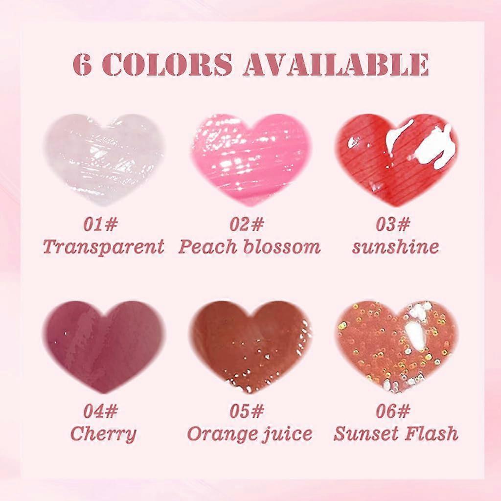 6 Colors Lip Stain Hydrating Lip Oil, Fat Oil Lip Drip Hydrating Lip Glow Oil Moisturizing Lip Gloss Lasting Tinted Plumping Lip Oil
