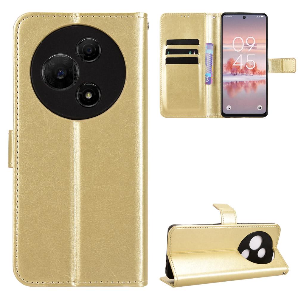 For TCL 60 NxtPaper 4G PU Leather Case with Strap Crazy Horse Texture Phone Wallet Cover