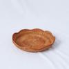 Round Fruit  Serving Tray Handmade Weaved Food Bread Plate High-quality Sundries Container  Kitchen