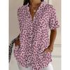 Camisa Minimalista de Verano con Estampado Digital Floral Camisa de Botones Superior para Vacaciones en la Playa Hawaiana Camisa Casual para Mujer