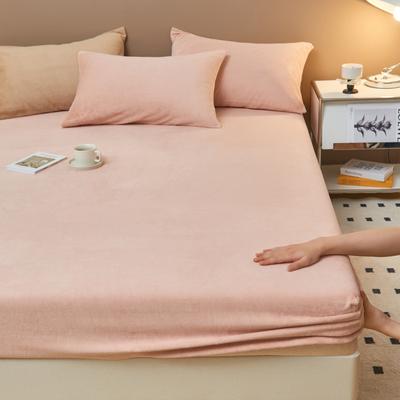 Solid Color Milk Velvet Fitted Sheet, Skin-friendly Brushed Flannel Single Fitted Sheet, Simmons Protective Cover Bed Cover