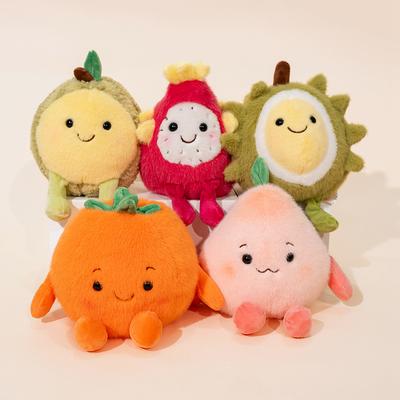 14cm Cute Scented Plush Fruits Toy Stuffed Mangosteen Dragon Fruit Durian Peach Soft Doll Kids Toys Birthday Gift Home Decor