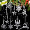 Klare Kristall Schneeflocke Eiszapfen Anhänger Acryl Christbaumschmuck Urlaub Neujahr Home Party Hängende Dekoration Lieferungen