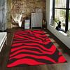 Red and Black Zebra Stripe Carpet Non-slip Rug Suitable for Living Room and Bedroom Sofas