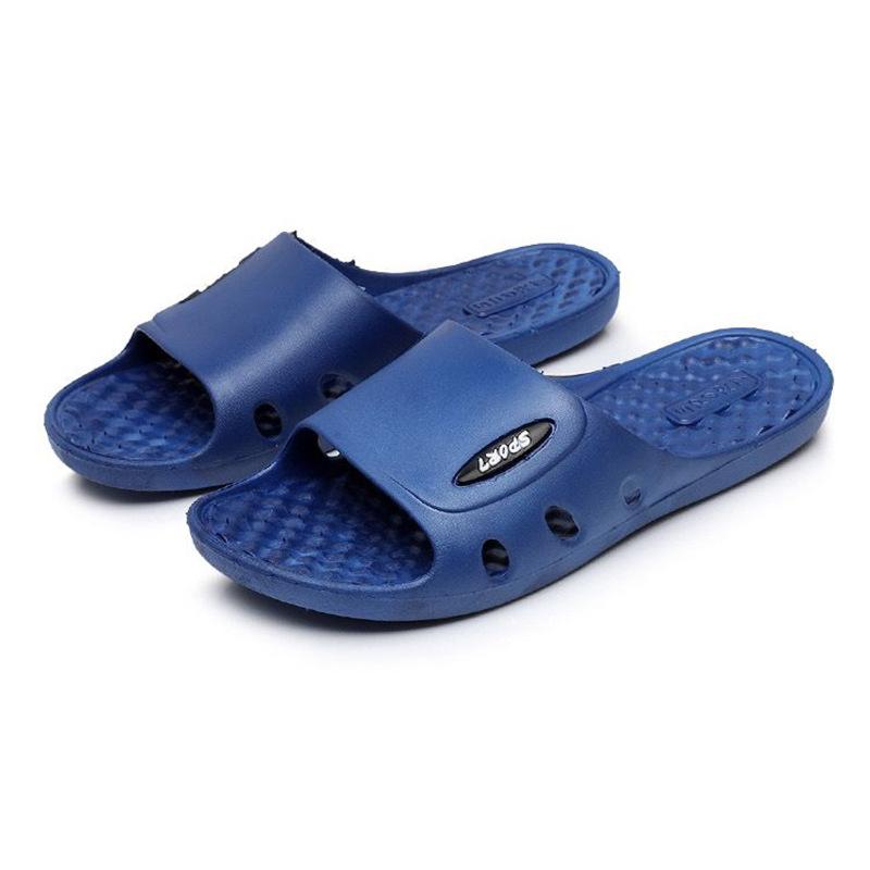 

Однотонные мужские тапочки, ванные, противоскользящие, массажные сандалии, мужские, простые, с мягкой подошвой, оздоровительная обувь, zapatillas casa hombre 38 синий