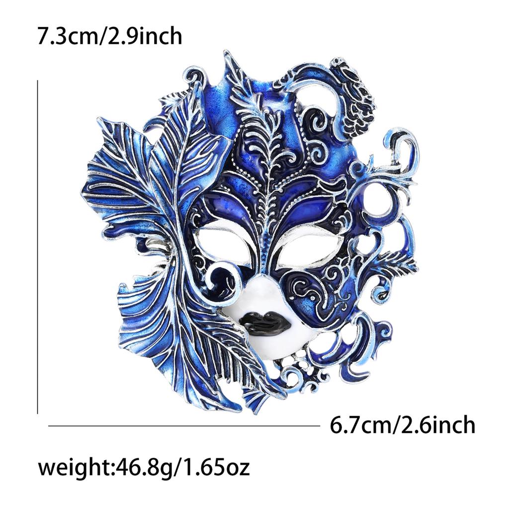 Vintage Palace Embossed Face Mask Brooch Men Women Costume Accessories Corsage Pin Jewellery Gifts