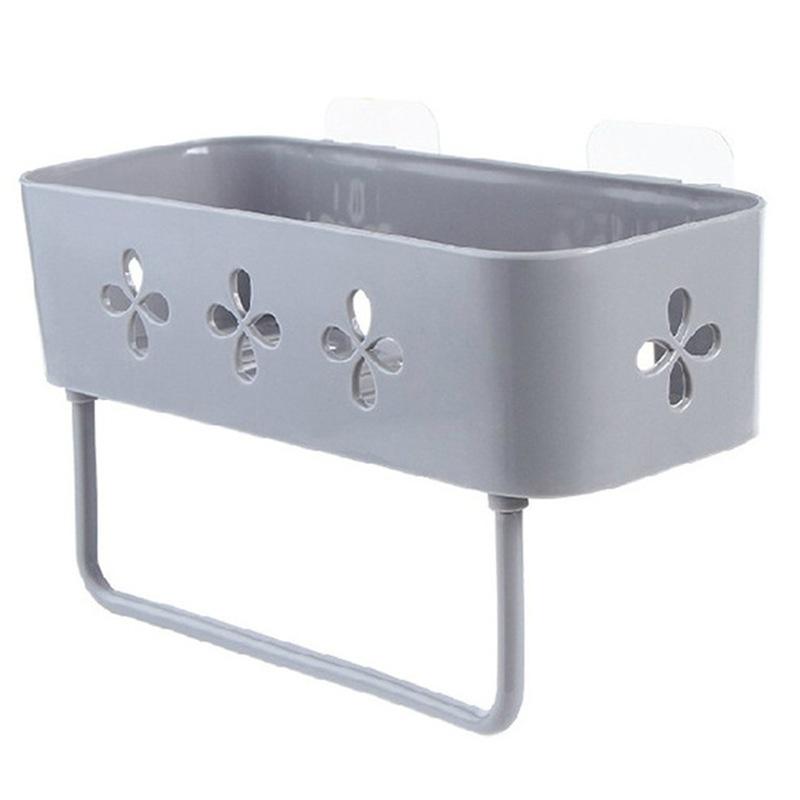 Suport de depozitare pe perete de baie Organizator tip stick Raft de duș Coș Depozitare suport pentru șampon pentru baie