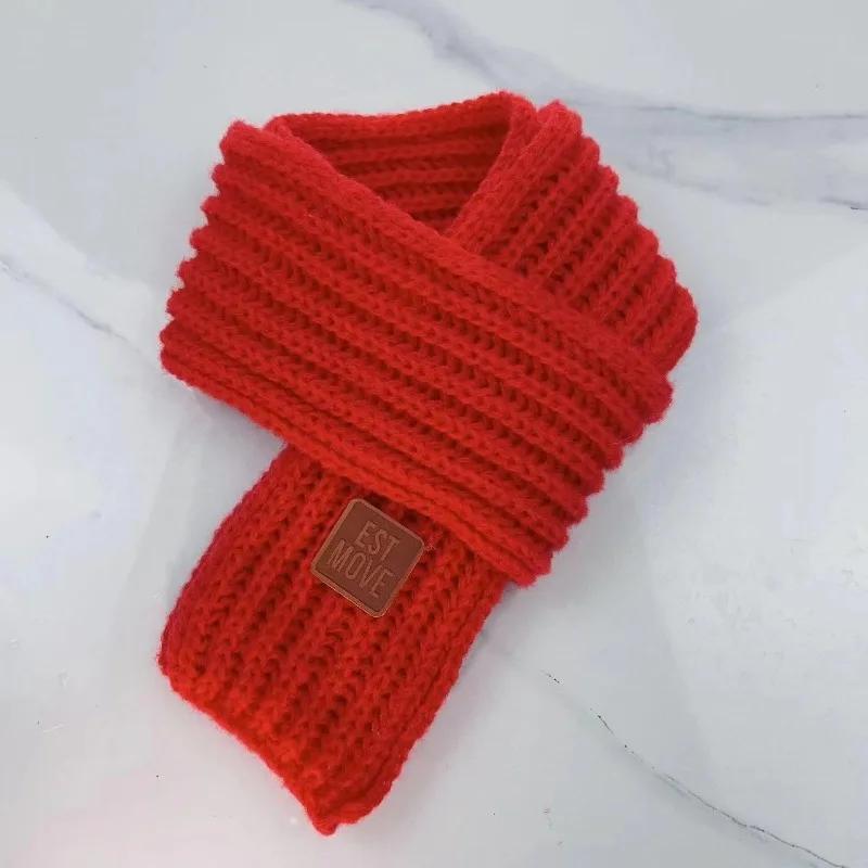 Kids Winter Thick Warm Knitted Scarf Soft Outdoor Neck Warmer For Baby Boys And Girls