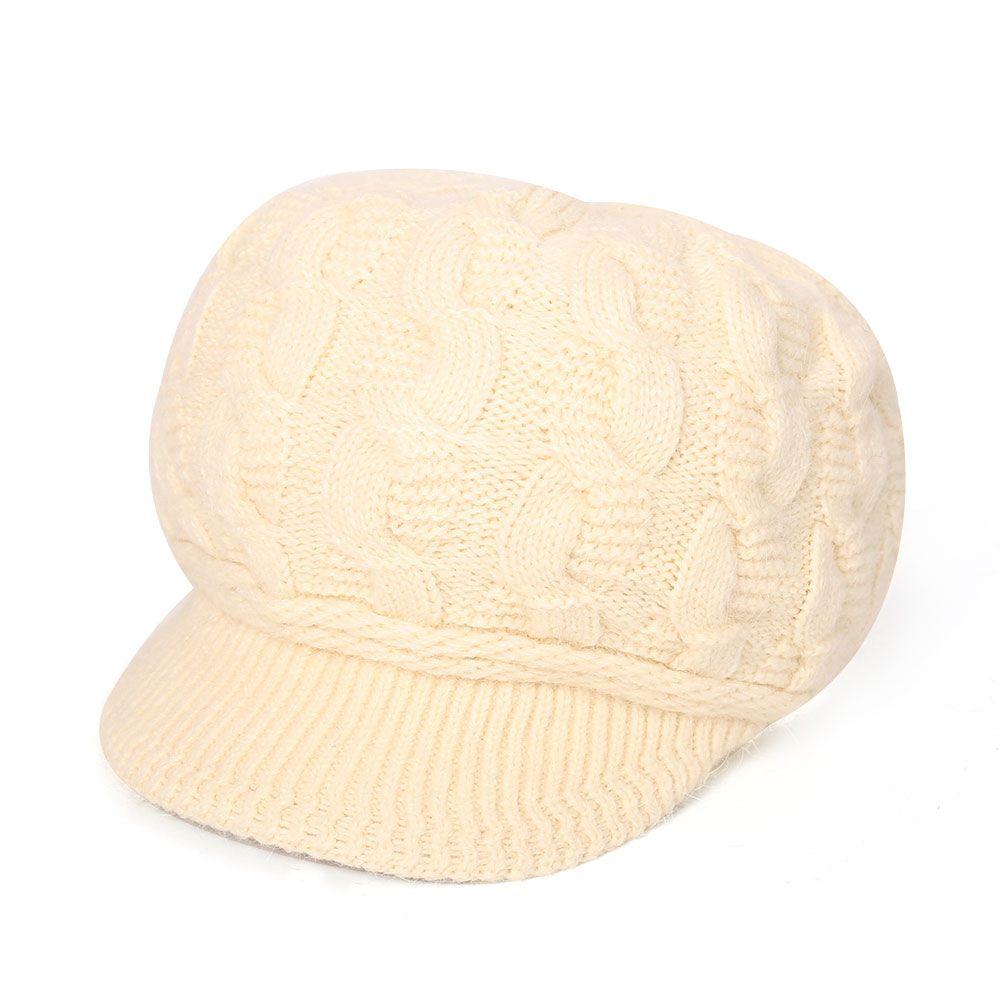 Casual Rabbit Hair Warm Knitted Beret Hat Beanie Cap Peaked Hat