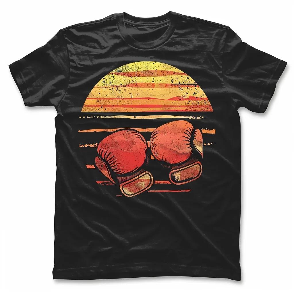 Vintage Retro 60s 70s Style Boxing Gloves Boxer Player Lover T-Shirt Men Clothing Streetwear Graphic T Shirts Harajuku
