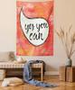 Lunarable Forest Tapestry Queen Size, Autumn Fall Forest Scene with Vibrant Colors and Pale Leaves Tranquil Peace Nature, Wall