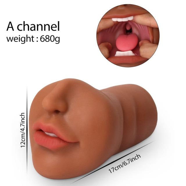 Artificial Pussy Real Vagina Masturbation Soft Stick Blowjob Deep Throat Male Masturbator Rubber Vaginal Oral Sex Toys For Men