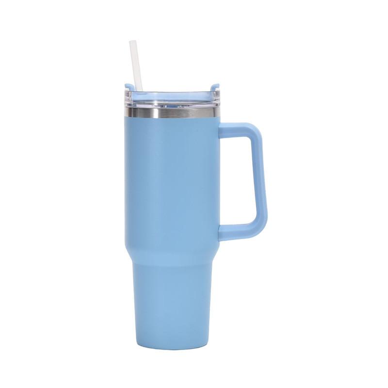 40oz Travel Tumbler with Lid and Straw Practical Stainless Steel Tumbler with Handle for Water Coffee Tea  Hot and Cold Drinks