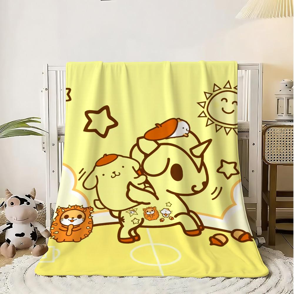 Kawaii PomPomPurins Fleecedecke für dekoratives Sofa Heim-Bettüberwurf auf dem Bett Warme Winterdecken Schlafzimmerdekoration Überwurf