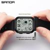 Sanda Astronaut Quadratisch Großer Bildschirm Unisex Multifunktionsuhr mit Abnehmbarem Armband