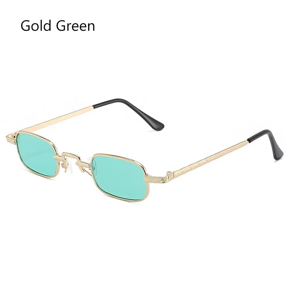 1PC Retro Metal Frame Small Rectangle Sunglasses For Women Men Vintage Punk UV400 Protection Eyewear Classic Oval Eyeglasses