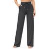 Women's High Waist Drawstring Pocket Flared Yoga Pants Solid Color Loose Wide Leg Sports Long Trousers