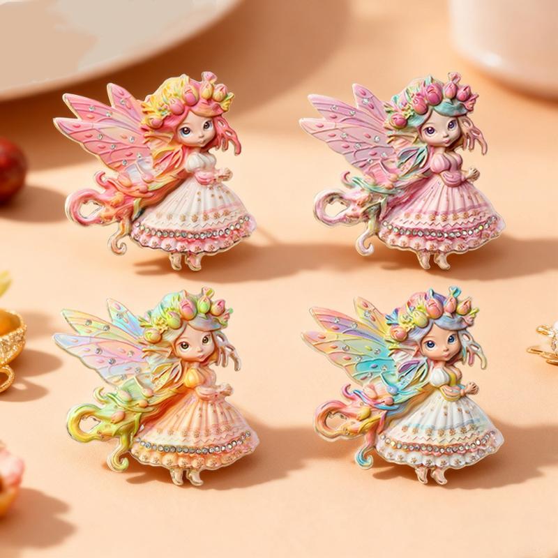 Broches de Aleación de Elfo Mariposa Hermosa de Ensueño 4 Colores Encantador Exquisito Broche para Niña para Ropa de Mujer Pines para Mochila Regalos