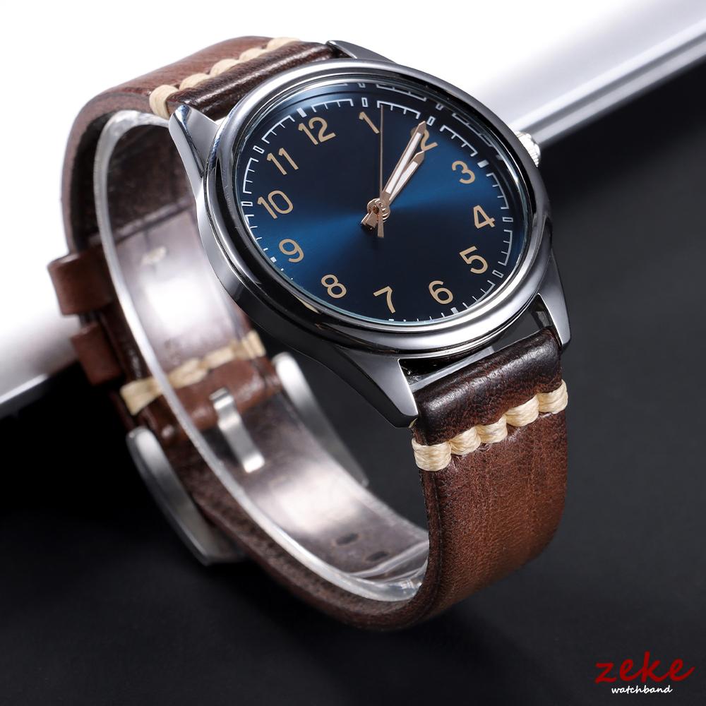 18mm 20mm 22mm 24mm Handmade Stitching Calfskin Watch Strap Men Vintage Italian Cowhide Watch Band for Tudor for Seiko Bracelets