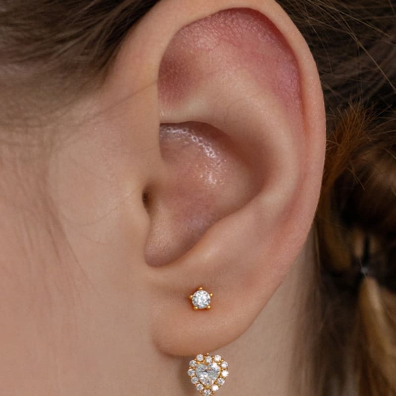 Tatiana (925 Silver) Lumi Heart Ear Jacket Earrings EC3181