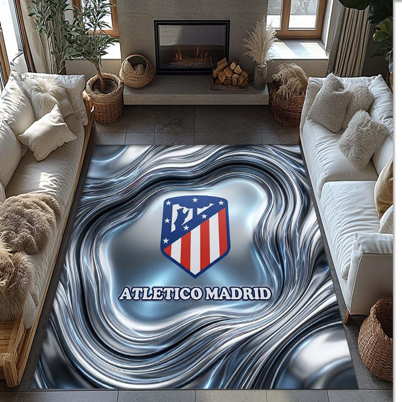 Atletico Madrid Printed Flannel Area Rug Non Slip Soft Polyester Floor Carpet Indoor Decor Mat for Bedroom Living Room Sofa Game Room Home Decoration