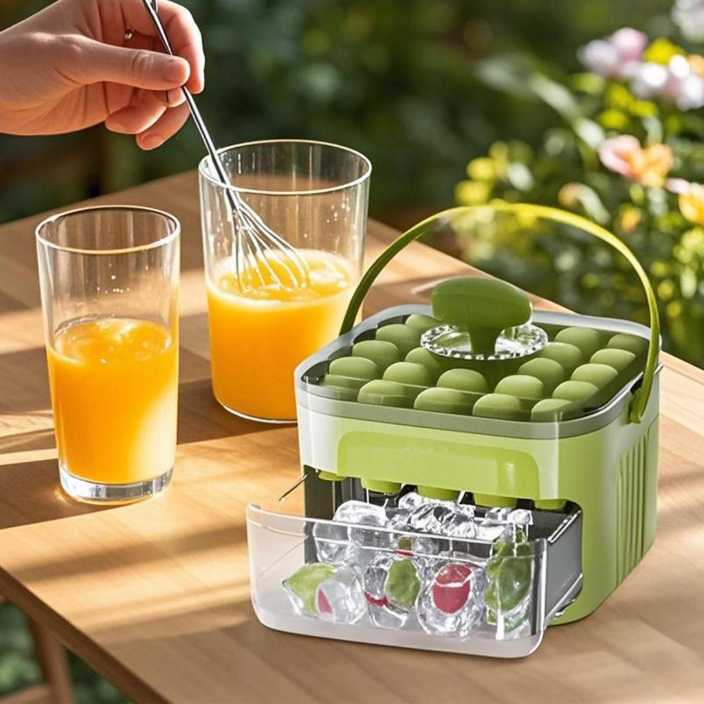 Press Ice Cubes Tray 25 Grid Ice Block Mold Tray Cube Maker Home Refrigerator Drawer Ice Bucket Food Grade Kitchen Gadget
