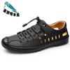 Leather men's sandals non-slip beach outdoor leather sandals men's hole shoes soft-soled breathable sandals