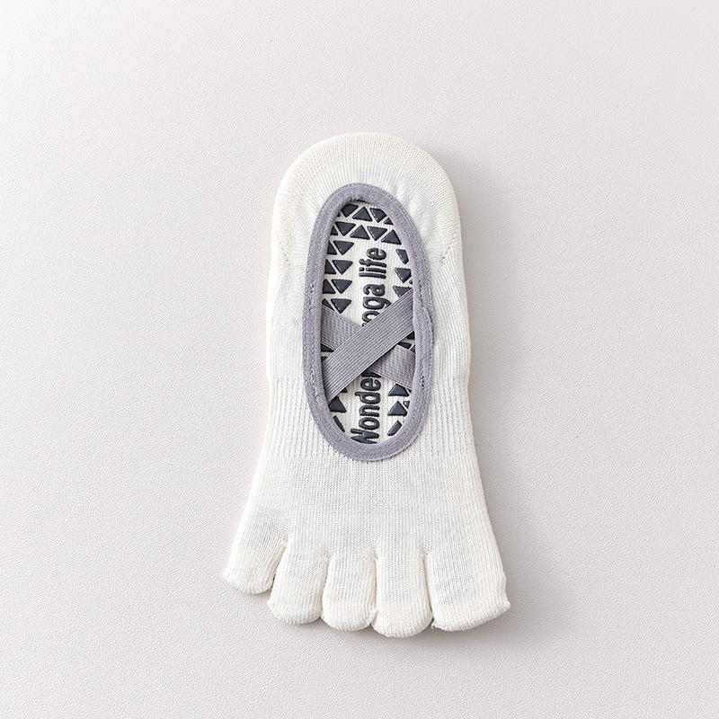Female Summer Professional Indoor Fitness Exercise Yoga Pilates Cotton Non Slip Shock Absorption Five Finger Socks