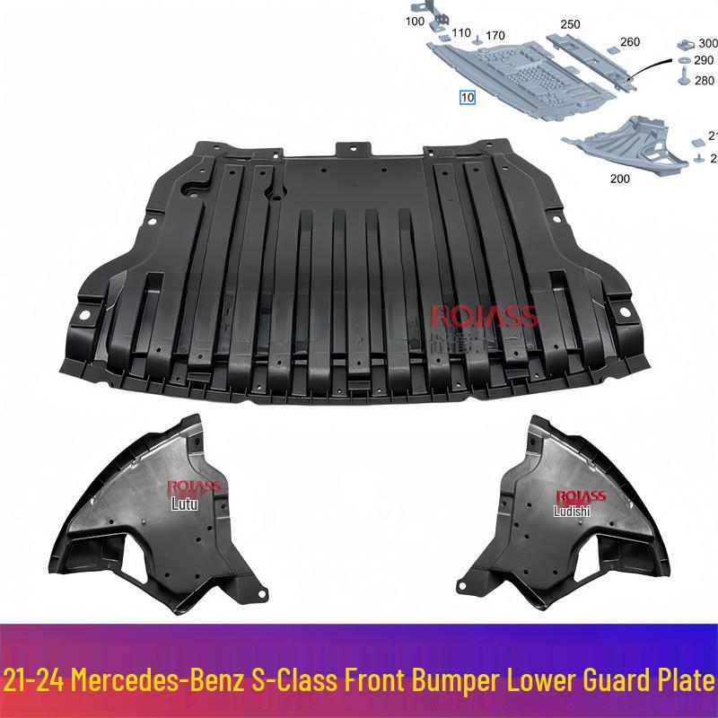 

W223 Mercedes-Benz S-Class Front Bumper Guard: S400L/S500 Triangle Plate, S450 Mudguard. Right Triangle Plate [Domestic] Thin