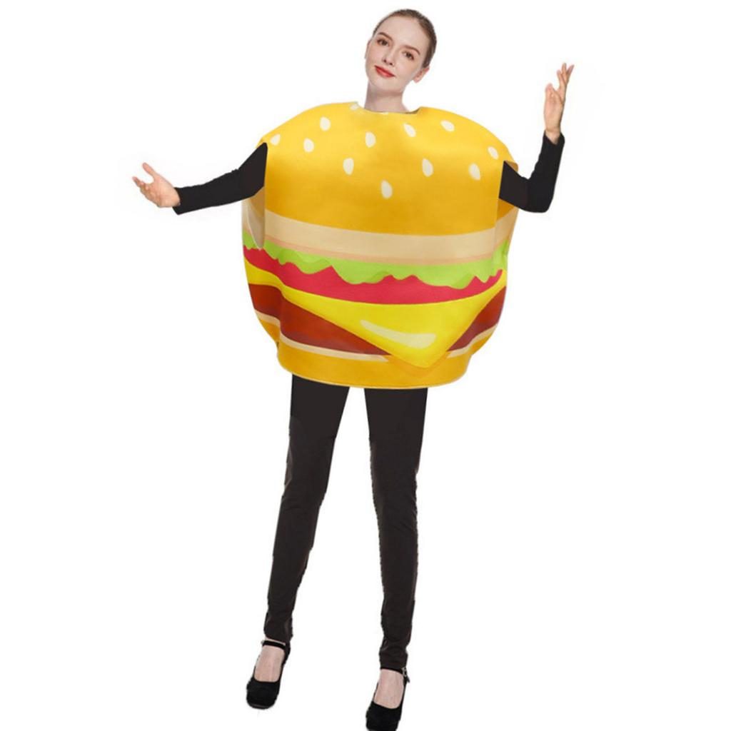 Realistic Food Fancy Dress Costume Funny Pizza Hamburger Dressing Up Outfit For Adults Cosplay Theme Event