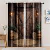 2pc, Curtain Country Barn Door Machine Washable Fabric,Without Electricity Festive Backdrops for Home Use Without Electricity